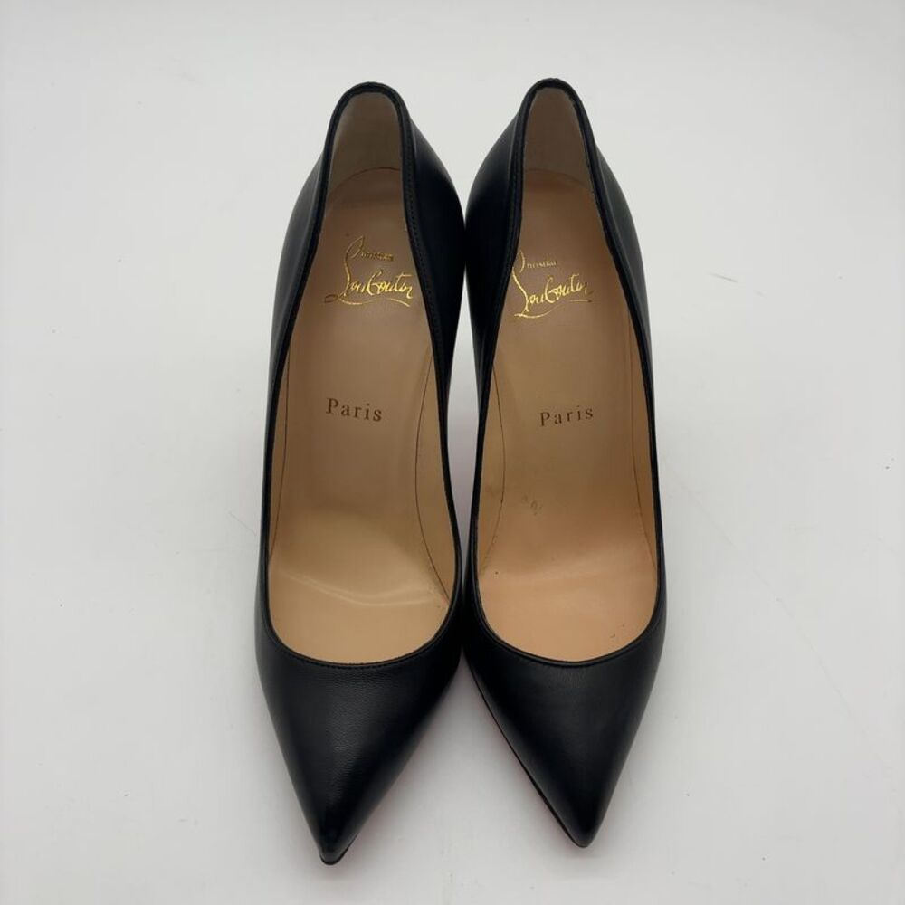 Brand New Never Worn Christian Louboutin Black Leather Pointed-Toe Pumps